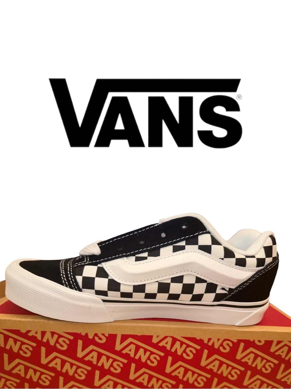Vans Knu Skool Checkerboard Black White NIB - Multiple Sizes Available - Picture 8 of 14